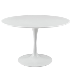 Lippa 47" Round Wood Top Dining Table - White 