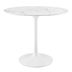 Lippa 36" Round Artificial Marble Dining Table - White