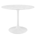 Lippa 40" Round Artificial Marble Dining Table - White