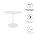 Lippa 40" Round Artificial Marble Dining Table - White - MOD1167