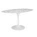 Lippa 60" Oval Artificial Marble Dining Table - White - MOD1172