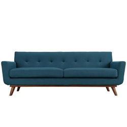 Engage Upholstered Fabric Sofa - Azure 