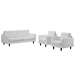 Empress Sofa and Armchairs Set of 3 - White - MOD1339