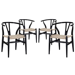 Amish Dining Armchair Set of 4 - Black 