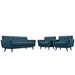 Engage Armchairs and Loveseat Set of 3 - Azure - MOD1415