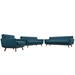Engage Sofa Loveseat and Armchair Set of 3 - Azure - MOD1434