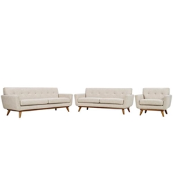 Engage Sofa Loveseat and Armchair Set of 3 - Beige 