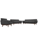 Engage Sofa Loveseat and Armchair Set of 3 - Gray - MOD1437