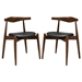 Stalwart Dining Side Chairs Set of 2 - Dark Walnut Black - MOD1452