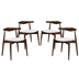 Stalwart Dining Side Chairs Set of 4 - Dark Walnut White