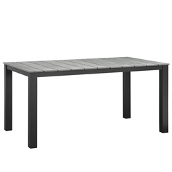 Maine 63" Outdoor Patio Dining Table - Brown Gray 