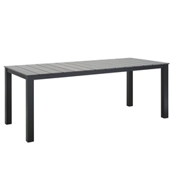 Maine 80" Outdoor Patio Dining Table - Brown Gray 