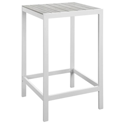 Maine Outdoor Patio Bar Table - White Light Gray 