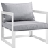Fortuna Outdoor Patio Armchair - White Gray