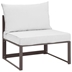 Fortuna Armless Outdoor Patio Chair - Brown White