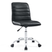 Ripple Armless Mid Back Vinyl Office Chair - Black - MOD1570