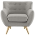 Remark Upholstered Fabric Armchair - Light Gray