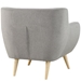Remark Upholstered Fabric Armchair - Light Gray - MOD1664