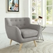 Remark Upholstered Fabric Armchair - Light Gray - MOD1664