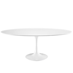 Lippa 78" Oval Wood Top Dining Table - White 