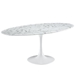 Lippa 78" Oval Artificial Marble Dining Table - White - MOD1685