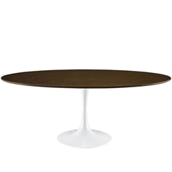 Lippa 78" Oval Wood Dining Table - Walnut 