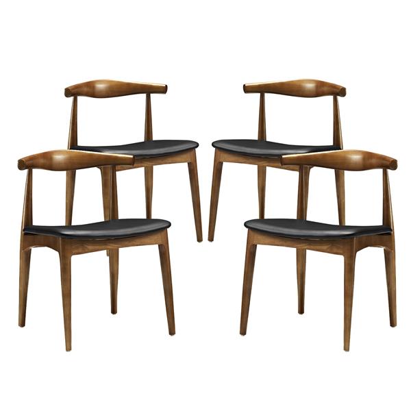 Tracy Dining Chairs Wood Set of 4 - Black 