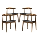 Tracy Dining Chairs Wood Set of 4 - Black - MOD1710