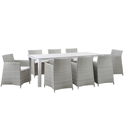 Junction 9 Piece Outdoor Patio Dining Set - Gray White 