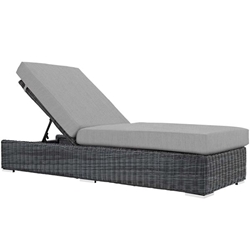 Summon Outdoor Patio Sunbrella® Chaise Lounge - Canvas Gray 