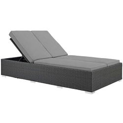 Sojourn Outdoor Patio Sunbrella® Double Chaise - Chocolate Gray 