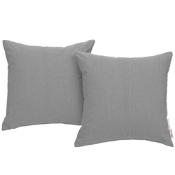 Summon 2 Piece Outdoor Patio Sunbrella® Pillow Set - Gray 