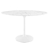 Lippa 48" Oval Artificial Marble Dining Table - White