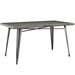 Alacrity Rectangle Metal Dining Table - Gunmetal - MOD2321