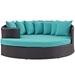 Convene Outdoor Patio Daybed - Espresso Turquoise - MOD2559