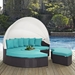 Convene Canopy Outdoor Patio Daybed - Espresso Turquoise Style A - MOD2620
