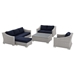 Conway Sunbrella® Outdoor Patio Wicker Rattan 5-Piece Furniture Set A - Light Gray Navy - MOD2668