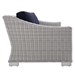 Conway Sunbrella® Outdoor Patio Wicker Rattan 5-Piece Furniture Set A - Light Gray Navy - MOD2668