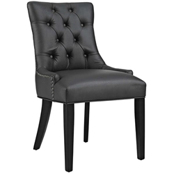 Regent Tufted Faux Leather Dining Chair - Black 