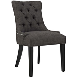 Regent Tufted Fabric Dining Side Chair - Brown 