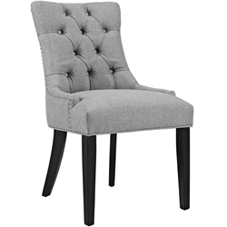 Regent Tufted Fabric Dining Side Chair - Light Gray 