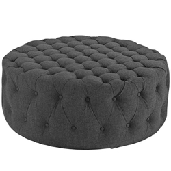 Amour Upholstered Fabric Ottoman - Gray 