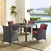 Sojourn 4 Piece Outdoor Patio Sunbrella® Dining Set - Canvas Red - MOD2841