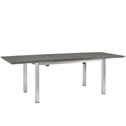 Shore Outdoor Patio Wood Dining Table - Silver Gray 