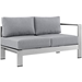 Shore Right-Arm Corner Sectional Outdoor Patio Aluminum Loveseat - Silver Gray - MOD2860