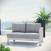 Shore Right-Arm Corner Sectional Outdoor Patio Aluminum Loveseat - Silver Gray - MOD2860