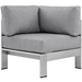 Shore Outdoor Patio Aluminum Corner Sofa - Silver Gray - MOD2868
