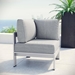 Shore Outdoor Patio Aluminum Corner Sofa - Silver Gray - MOD2868
