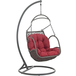 Arbor Outdoor Patio Wood Swing Chair - Red 