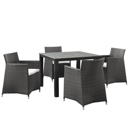 Junction 5 Piece Outdoor Patio Dining Set A - Brown White 